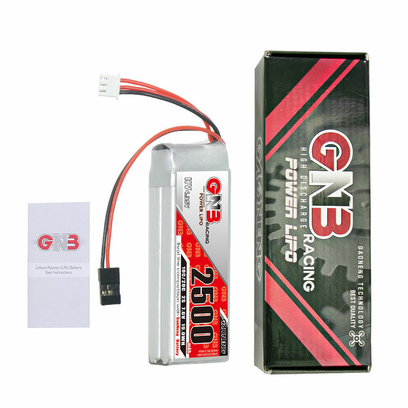 Gaoneng 7.6V 2500mAh 10C 2S LiHV Battery JR Plug for 1/10 1/8 RC Car