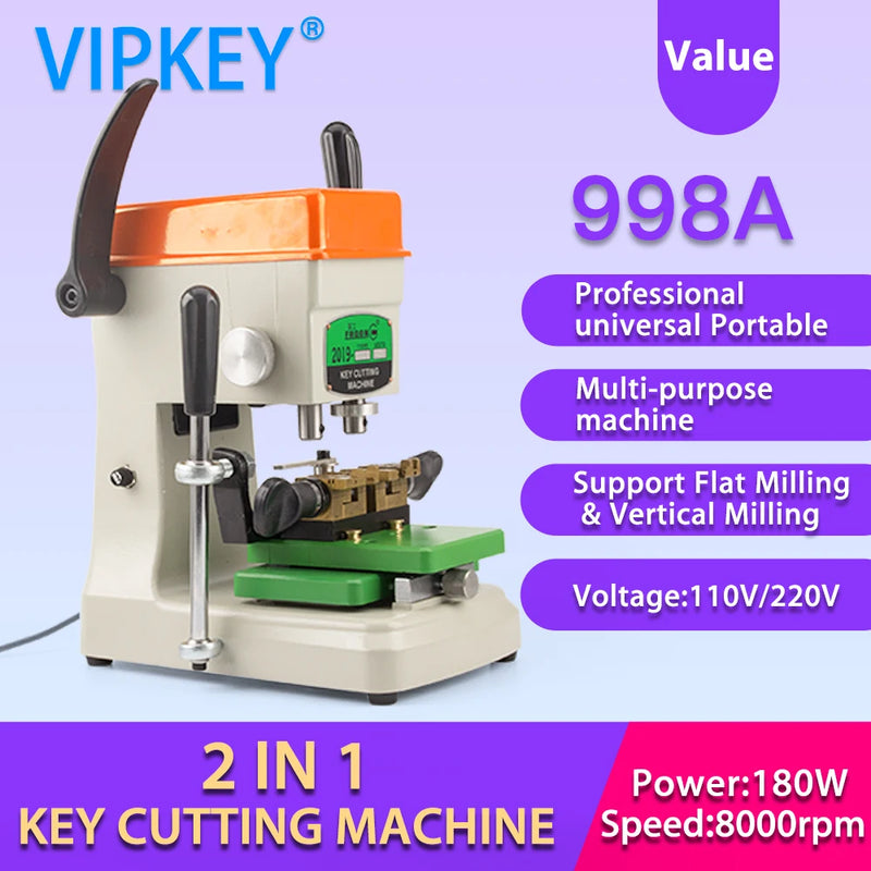 998A high professional universal Portable Flat Vertical key cutting machine  locksmith tools duplicating key copy machine