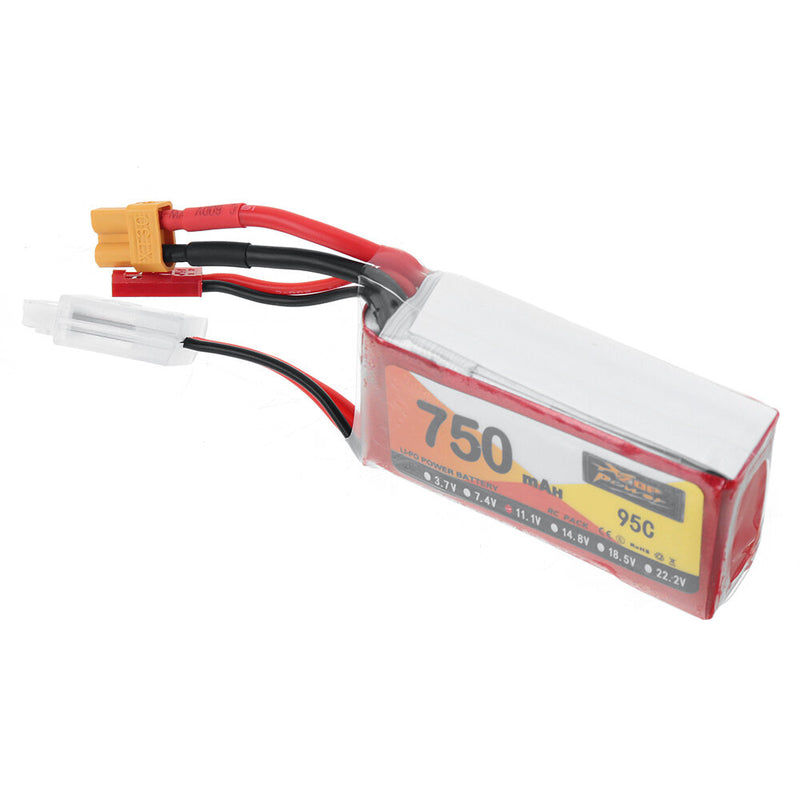 ZOP POWER 11.1V 750mAh 95C 3S LiPo Battery XT30 Plug for RC Drone