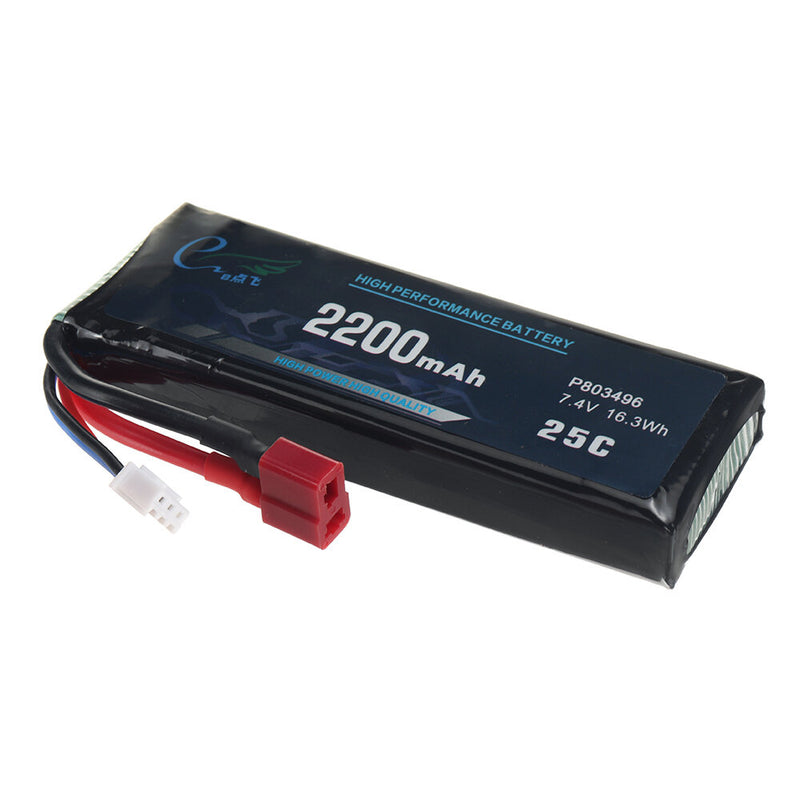 Wltoys 7.4V 2200mAh 25C 2S T Plug Lipo Battery K949-78 for 124016 124017 124018 124019 144001 144010 10428 10428A/B/C/A2/B2/C2 K949 RC Car Parts