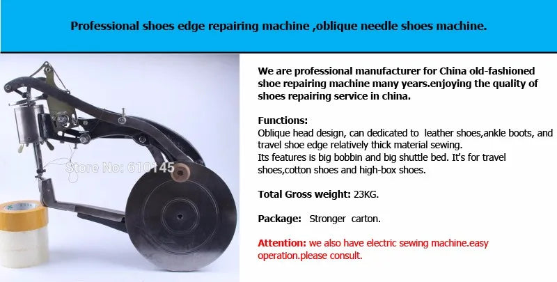 Shoe Repair Machine Hand Machine Cobbler Manual Mending Cobbler Dual Cotton Nylon Line Shoe Sewing Machine Shoe DIY Cobbler SL26