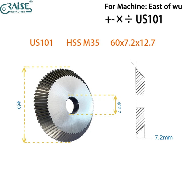 Key Machine Cutter Blade EAST of WU US101 60x7.2x12.7 Key Copy Duplicator for Edge Cut Keys Locksmith Tools