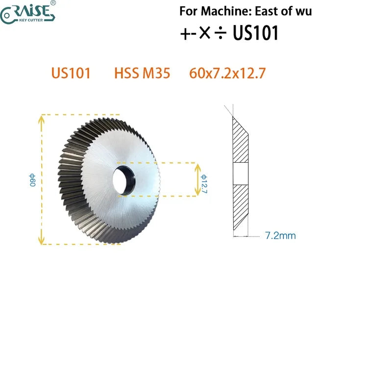 Key Machine Cutter Blade EAST of WU US101 60x7.2x12.7 Key Copy Duplicator for Edge Cut Keys Locksmith Tools