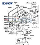 Back Door Window Weatherstrip for Mitsubishi Montero Pajero Shogun MK2 V13 V14 V23 V24 V33 V34 V43 V44 1990-2003 MB662775
