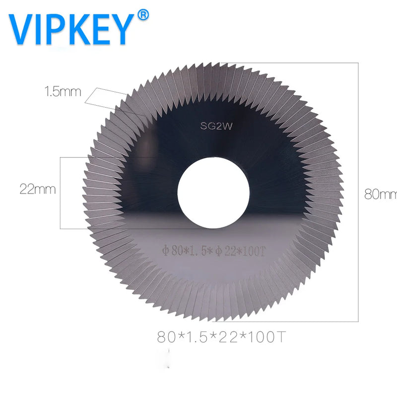 SG2W Carbide tungsten steel 80*1.5*22mm*100T key cutter saw blade mini circular saw use for SLICA ,OPERA, TECHNICA  Key  machine