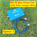 TZT ME-05 Blue/Black Shortwave Choke Coil 1-30MHz 100W Choke Ring with M Female Connector for FT-8 Interference Eliminating
