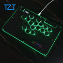 TZT HAMGEEK A16 Pro Hitbox Black/White 16-Button Arcade Stick Arcade Controller w/ Low Profile Silver Switches