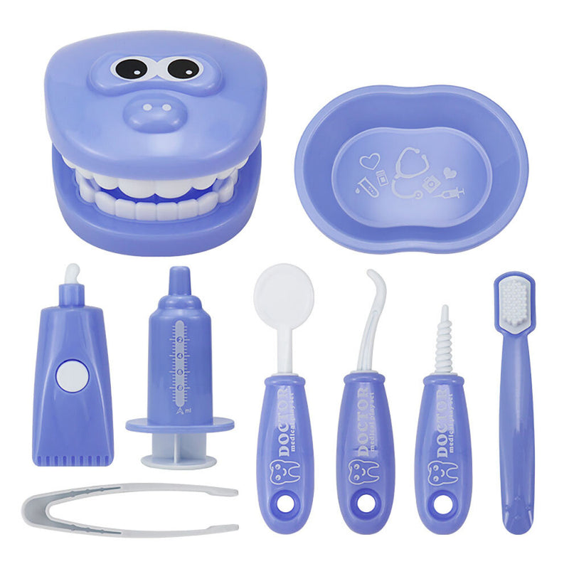 9Pcs Dental Kit Dentistry Toys Role Play Dentist Check Teeth Educational Kids Simulation Doctors Set Boy Girls Gift