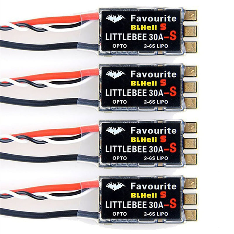 4PCS LittleBee 30A S BLHeli_S OPTO 2-6S Brushless ESC for DIY RC FPV Racing Drone