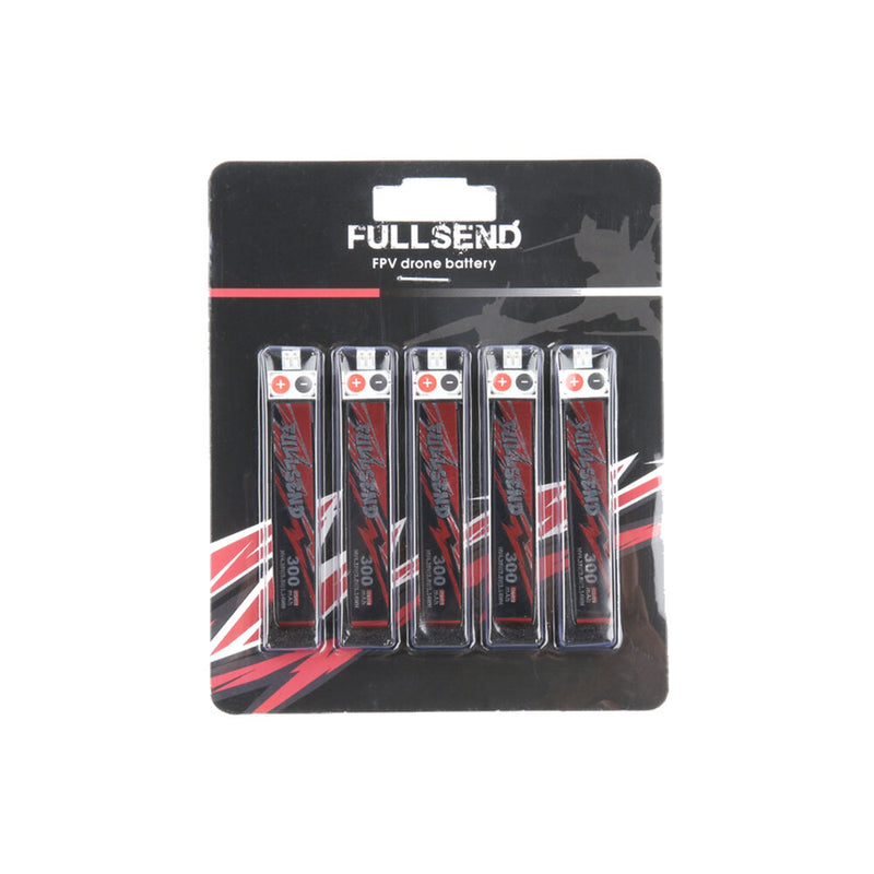 5 PCS iFlight FULLSEND 1S HV 4.35V 300mAh 40C Lipo Battery JST PH2.0 for A65 Tiny Whoop RC FPV Racing Drone