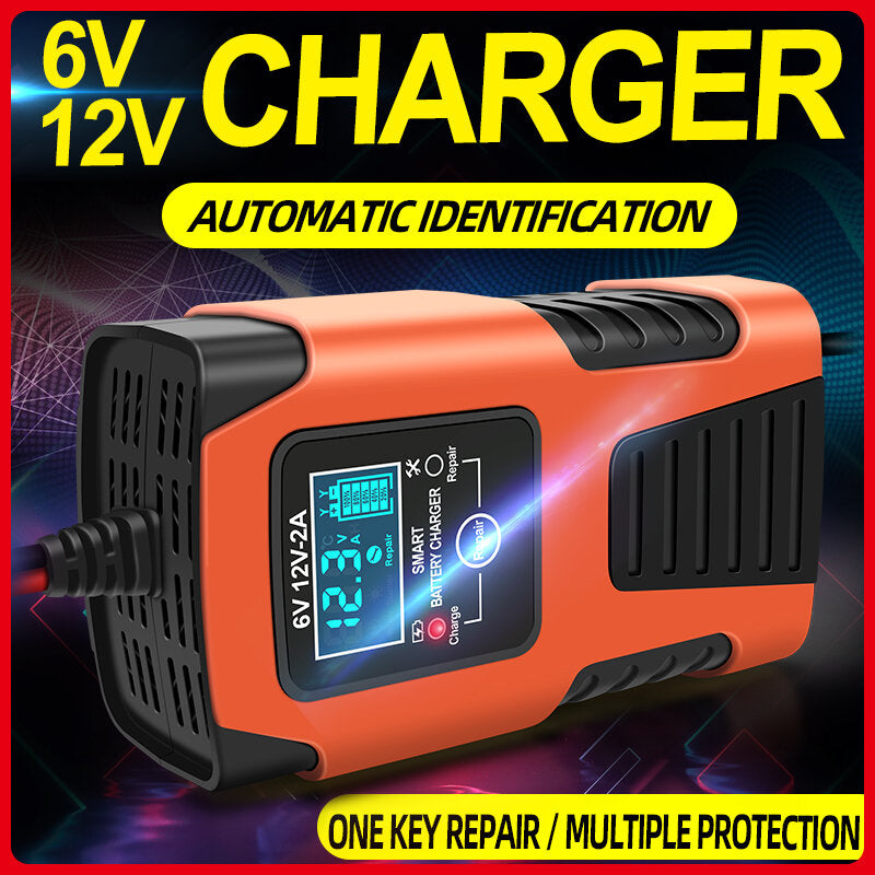Fully Automatic Smart Car Battery Charger with LCD Display For 6V/12V 2AH-20AH Application Of Lead Acid Battery