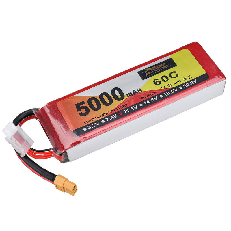 ZOP Power 11.1V 5000mAh 60C 3S LiPo Battery XT60 Plug for RC Drone