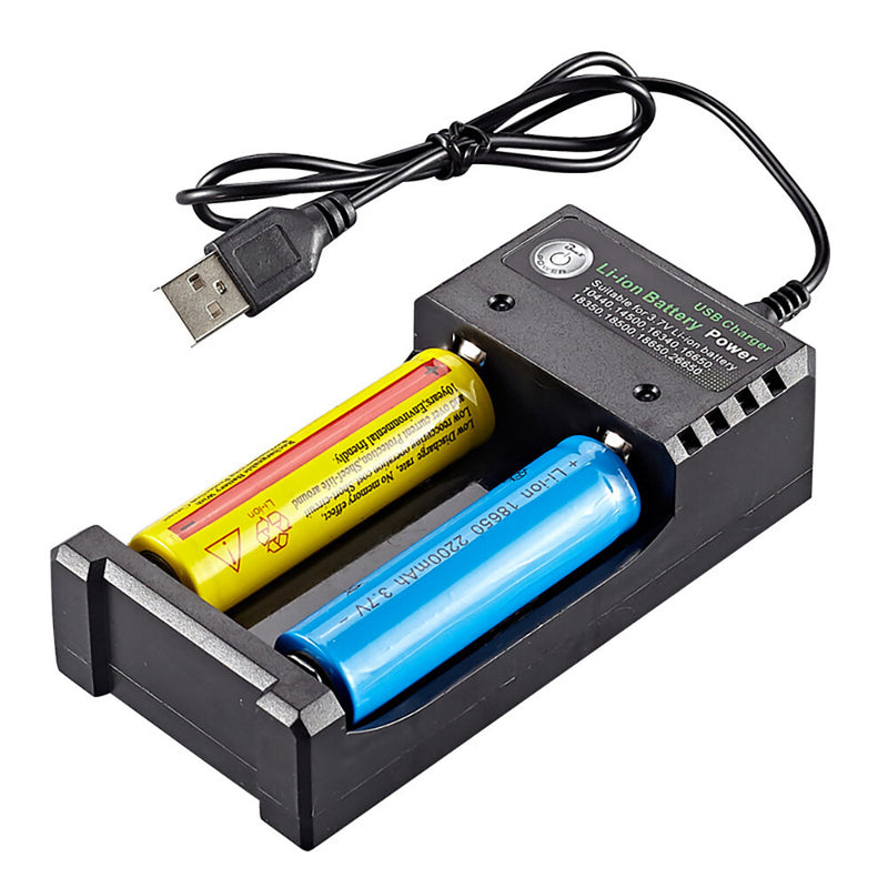 2 Slot 18650 Battery Charger CH2 USB DC 5V 1-2A Input DC 4.2V 1000mA Output for 3.7V Li-ion Battery 10440 14500 16340 16650 18350 18500 26650