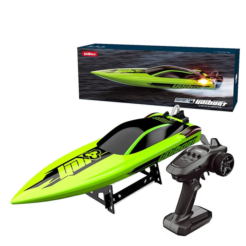 UDIRC UDI018 2.4G 4CH 40km/h Brushless RC Boat Speedboat LED Lights Self-Righting Water Cooling System Remote Control RTR Waterproof High Speed Vehicles Models Toys