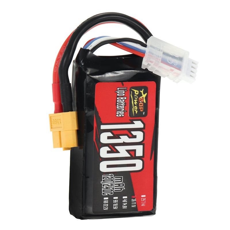 ZOP Power 3S 11.1V 1350mAh 120/240C 14.985Wh LiPo Battery XT60 Plug for RC FPV Racing Drone Helicopter Airplane Quadcopter
