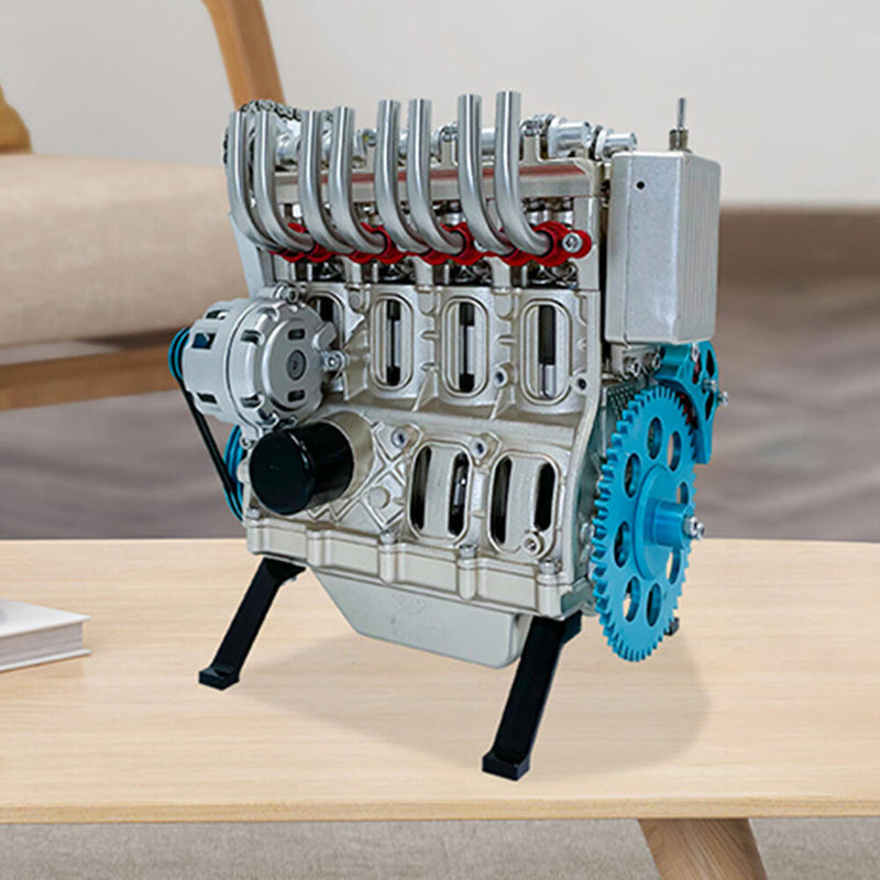 DM13 Car Engine Assembly Kit Full Metal 4 Cylinder Building Science Educational Toys