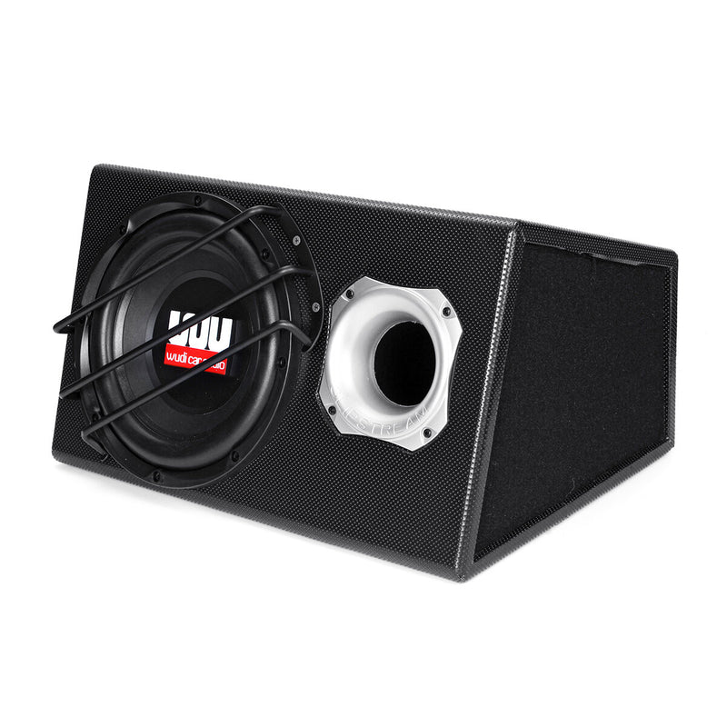 W10 Car Active Audio Stereo Subwoofer Powered Amplifier Enclosure Speaker With Wire 1100W 12V