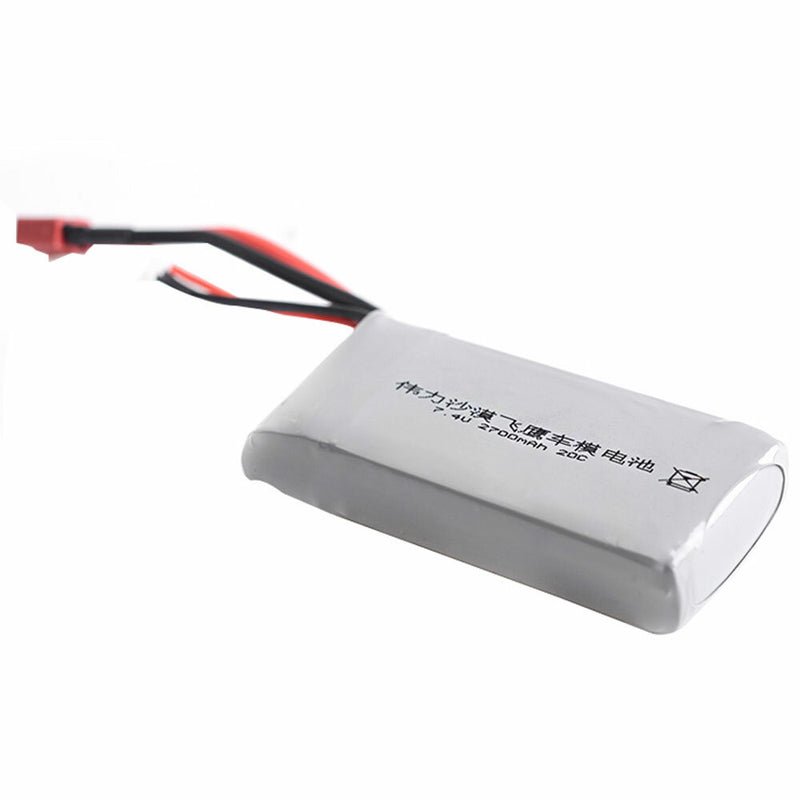 2700mAh 2S 7.4V 20C Lipo Battery T Plug for WLtoys 12428 12429 High Speed Off-Road RC Car