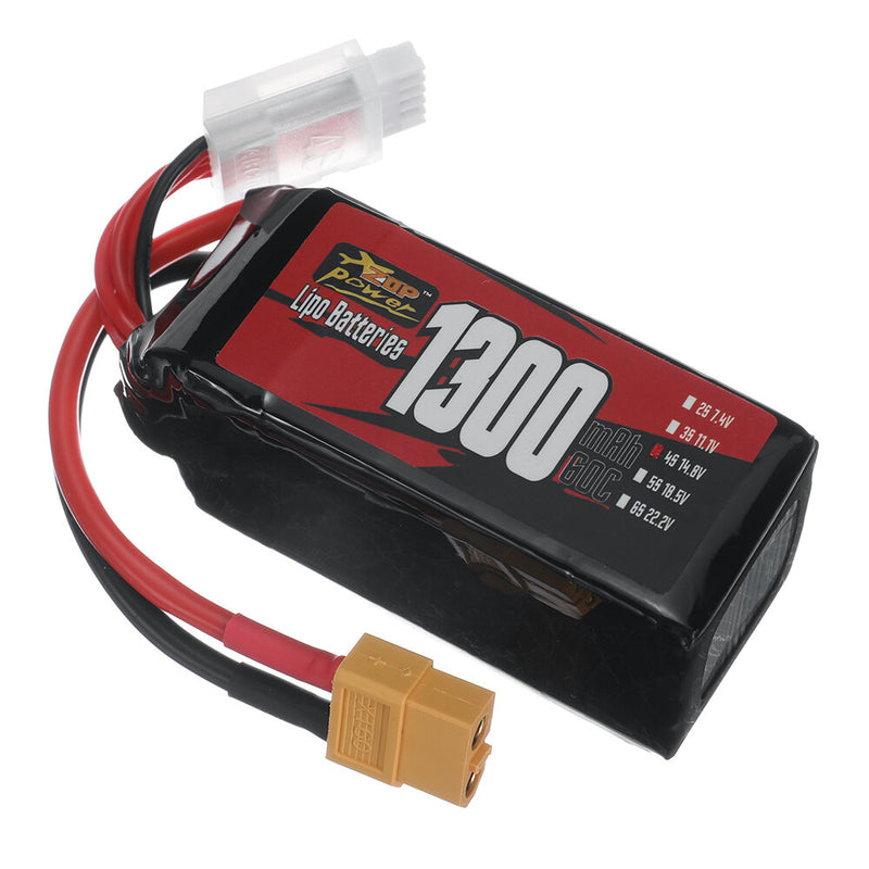 ZOP Power 4S 14.8V 1300mAh 60C 19.24Wh LiPo Battery XT60 Plug for RC Drone