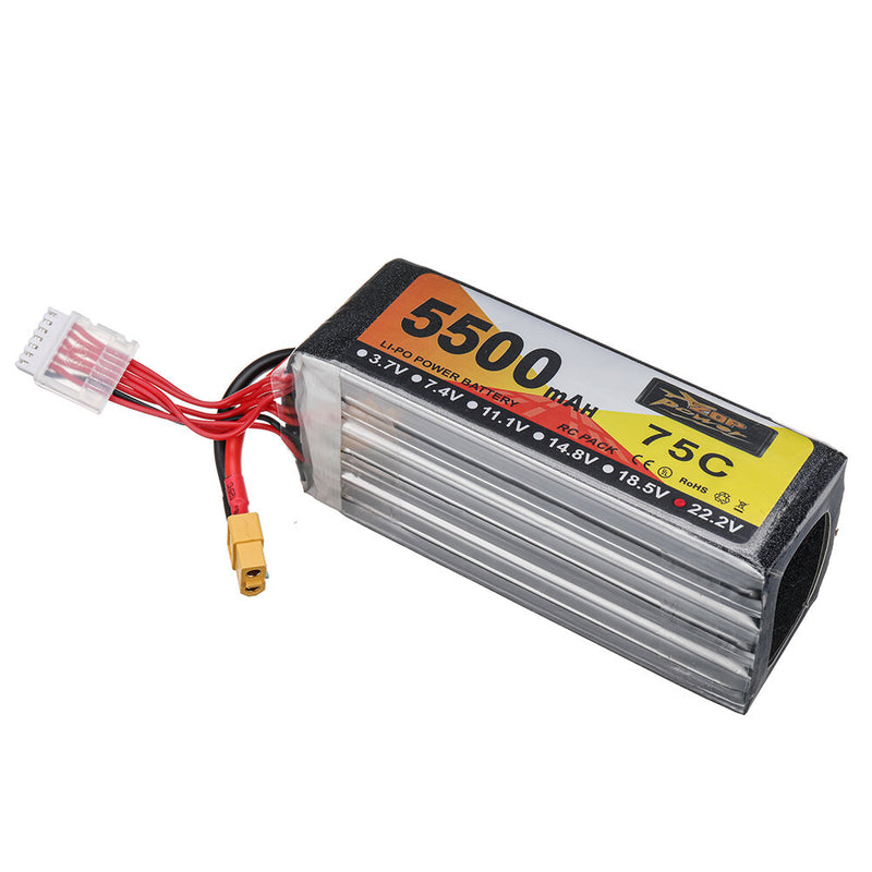 ZOP POWER 22.2V 5500mAh 75C 6S LiPo Battery XT60 Plug for RC Drone