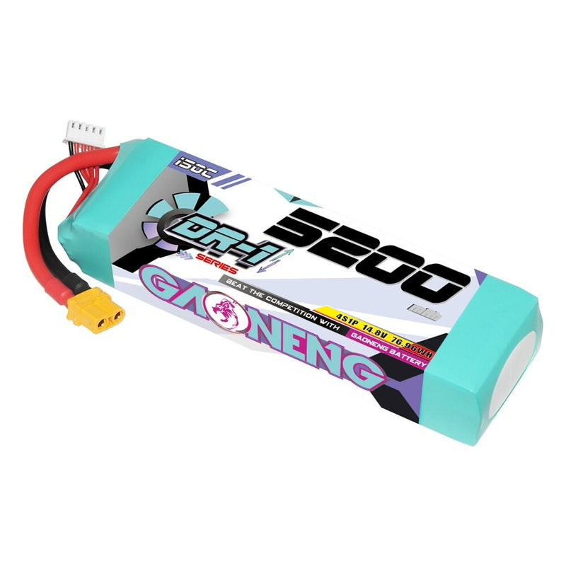 Gaoneng 14.8V 5200mAh 150C 4S LiPo Battery XT60/T Plug for 1/8 Scale RC Cars