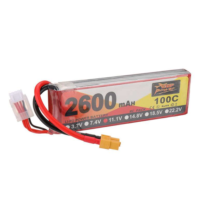 ZOP Power 11.1V 2600mAh 100C 3S LiPo Battery XT60 Plug for RC Drone