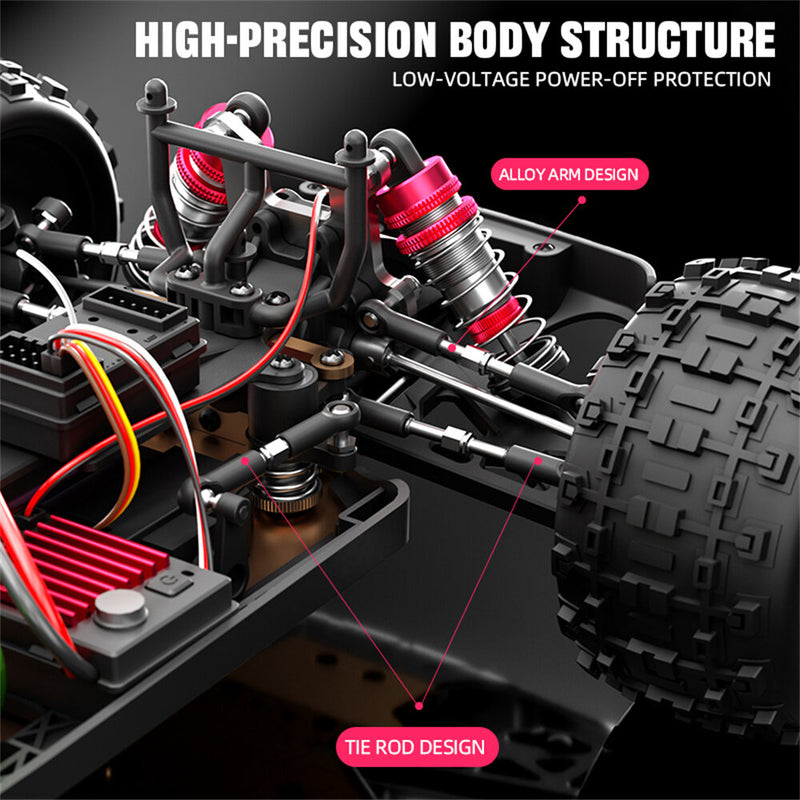 JJRC C8803 RTR 1/12 2.4G 4WD Brushless RC Car Wind Walker High Speed Off-Road Truck Vehicles LED Light Full Proportional Alloy Chassis Oil Filled Shocks Models Electric Toys