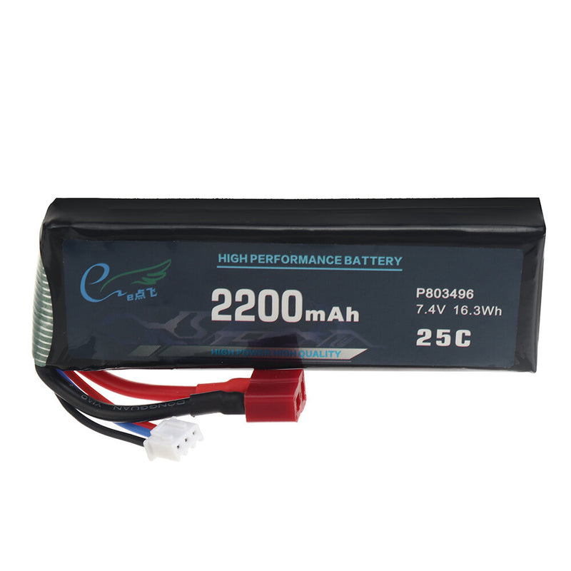 Wltoys 7.4V 2200mAh 25C 2S T Plug Lipo Battery K949-78 for 124016 124017 124018 124019 144001 144010 10428 10428A/B/C/A2/B2/C2 K949 RC Car Parts