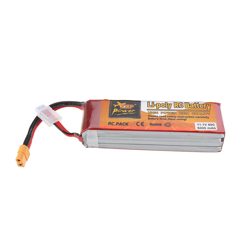 ZOP Power 11.1V 5000mAh 60C 3S Lipo Battery XT60 Plug for RC Quadcopter Car