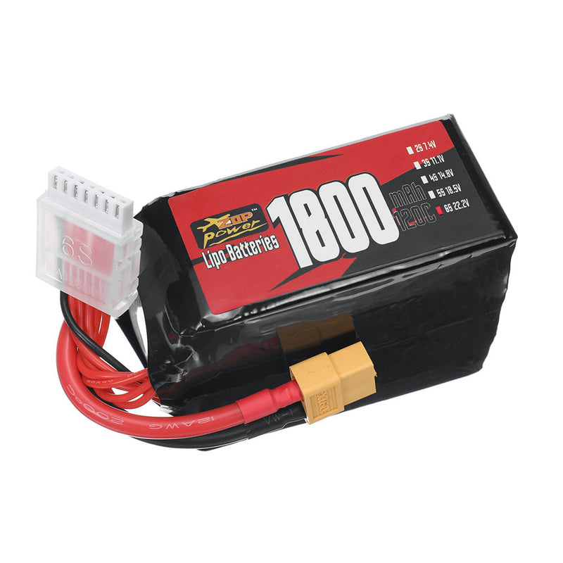 ZOP Power 6S 22.2V 1800mAh 120C 39.96Wh LiPo Battery XT60 Plug for RC Drone FPV Racing