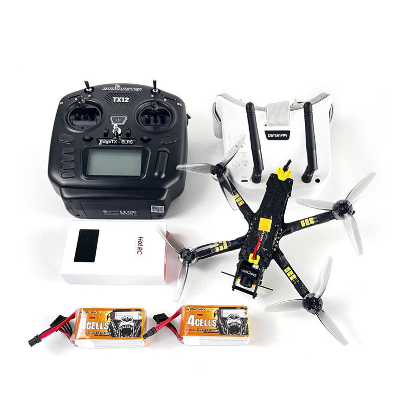 Darwinfpv BabyApe Ⅱ Analog 156mm F4 4S 3.5 Inch Freestyle FPV Racing Drone ELRS RTF with VR009 5.8G FPV Goggles Radiomaster TX12 MARK II Radio Transmitter