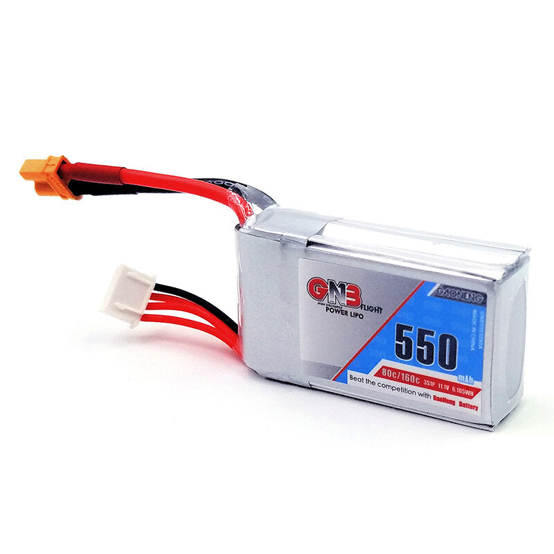 Gaoneng GNB 11.1V 550mAh 80/160C 3S LiPo Battery XT30 Plug for RC Drone