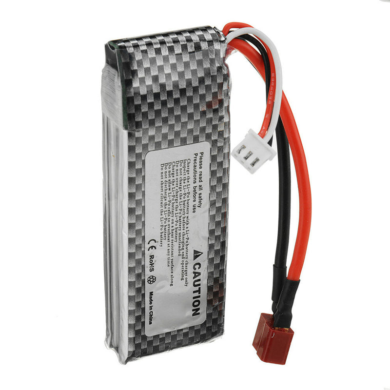 Power Upgraded 7.4V 2600mAh 25C 2S Lipo Battery for Wltoys 144001 144010 124016 124017 124018 124019 1/12 1/14 RC Car Vehicles Parts