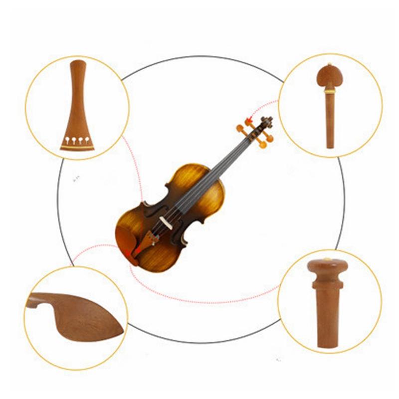 1 Set VL-10 Jujube Wood Tuner Pegs Polished Ebony Fiddle Pegs Violin Parts for 4/4 Violin