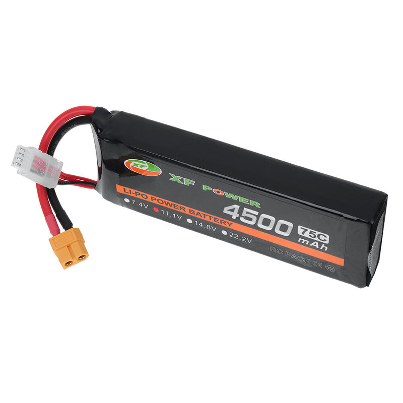 XF POWER 11.1V 4500mAh 75C 3S LiPo Battery XT60 Plug for RC Car