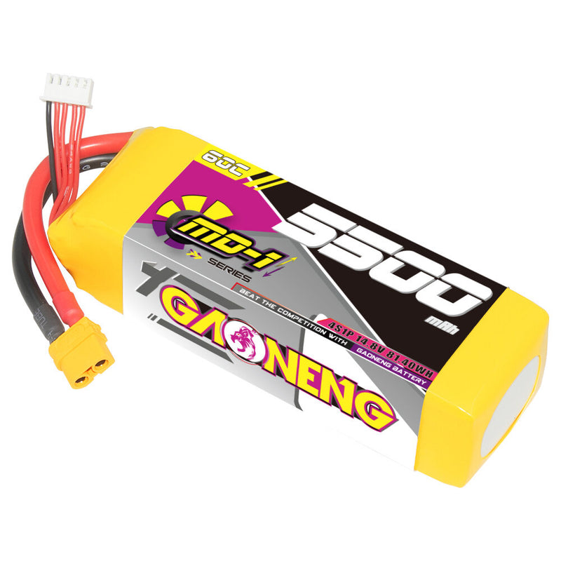 Gaoneng GNB 4S 14.8V 5500mAh 60C LiPo Battery T Plug / XT60 Plug for 1/8 Scale RC Car 700 Helicopter RC Boat MultiCopter