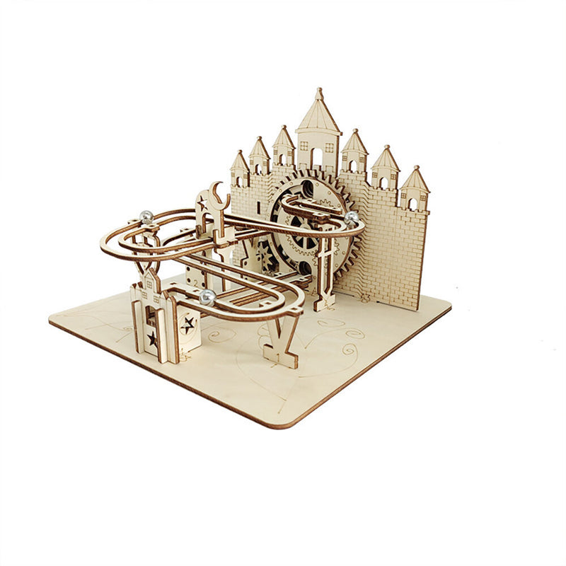 LXG-19 Castle Ball 3D Wooden Puzzle DIY Assembly Three-dimensional Jigsaw Puzzle Toy Set