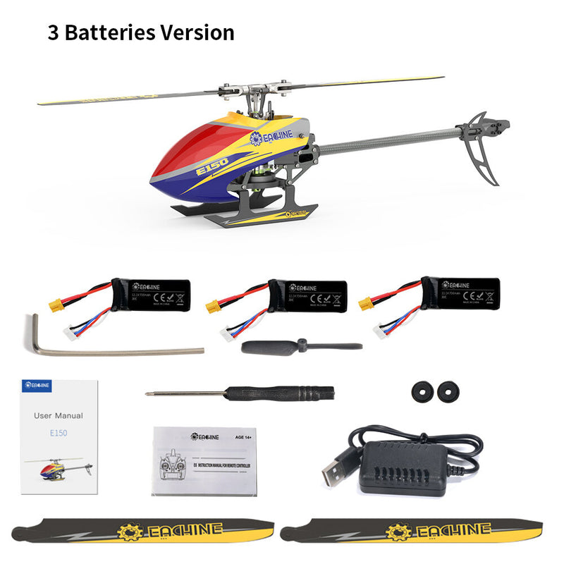 Eachine E150 2.4G 6CH 6-Axis Gyro 3D6G Dual Brushless Direct Drive Motor Flybarless RC Helicopter BNF Compatible with FUTABA S-FHSS