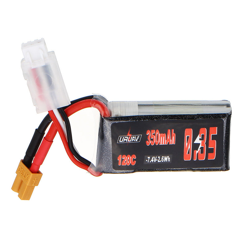 URUAV 7.4V 350mAh 120C 2S Lipo Battery XT30 Plug for DarwinFPV Baby Ape Pro Whoop Mobula7 Beta75x