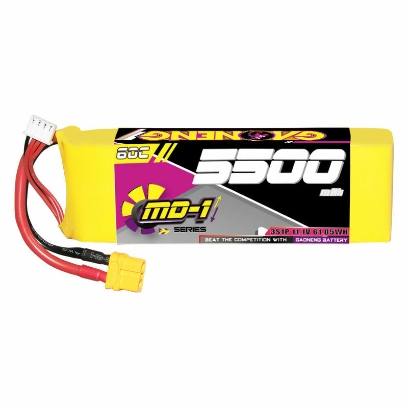 Gaoneng GNB 11.1V 5500mAh 60C 3S LiPo Battery T Plug / XT60 Plug for 1/10 1/8 1/7 Scale RC Car HPI Vorza KM Racing RC Airplane Helicopter