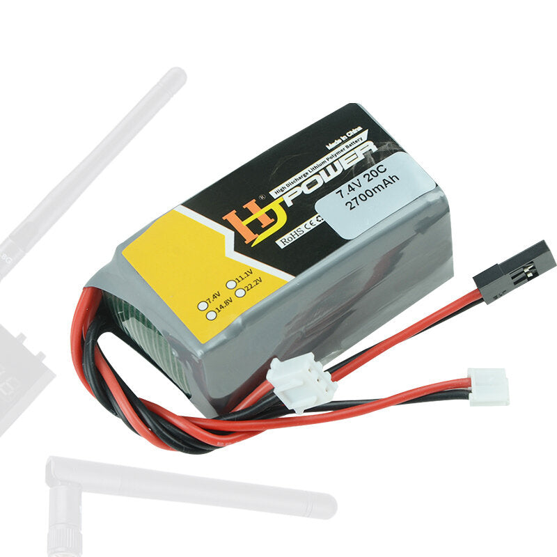 HJ Power 7.4V 2700mAh 20C 2S LiPo Battery JR Plug for LRP VTEC Receiver