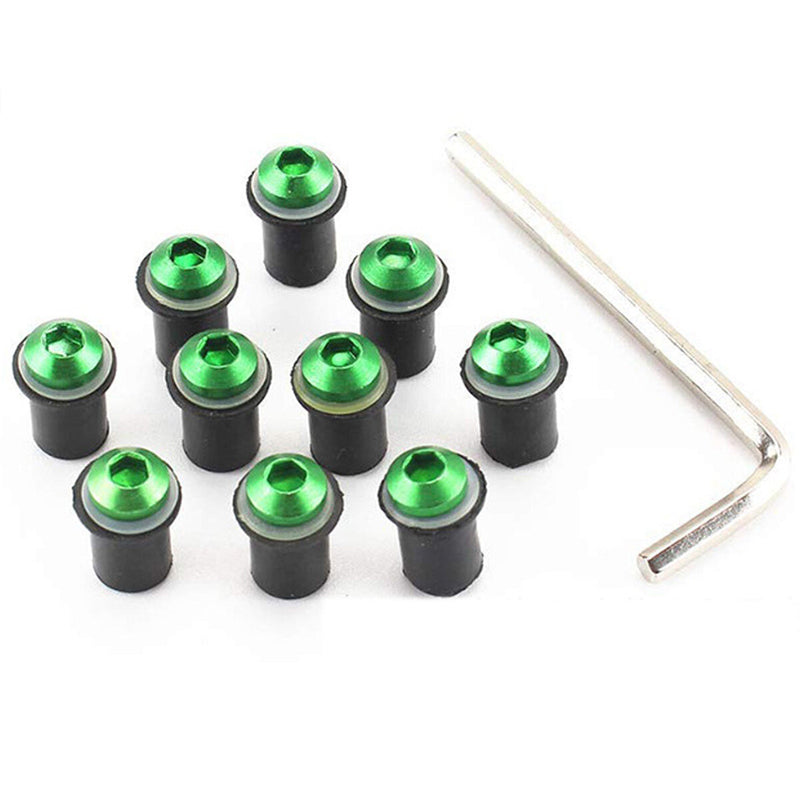 10PCS M5 Motorcycle Windscreen Windshield Screw Kit Nuts Washers With Wrench