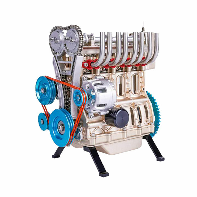 DM13 Car Engine Assembly Kit Full Metal 4 Cylinder Building Science Educational Toys