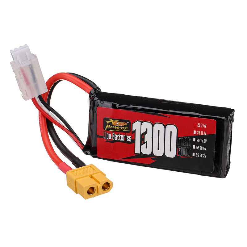 ZOP Power 2S 7.4V 1300mAh 60C LiPo Battery XT60 Plug for RC Drone