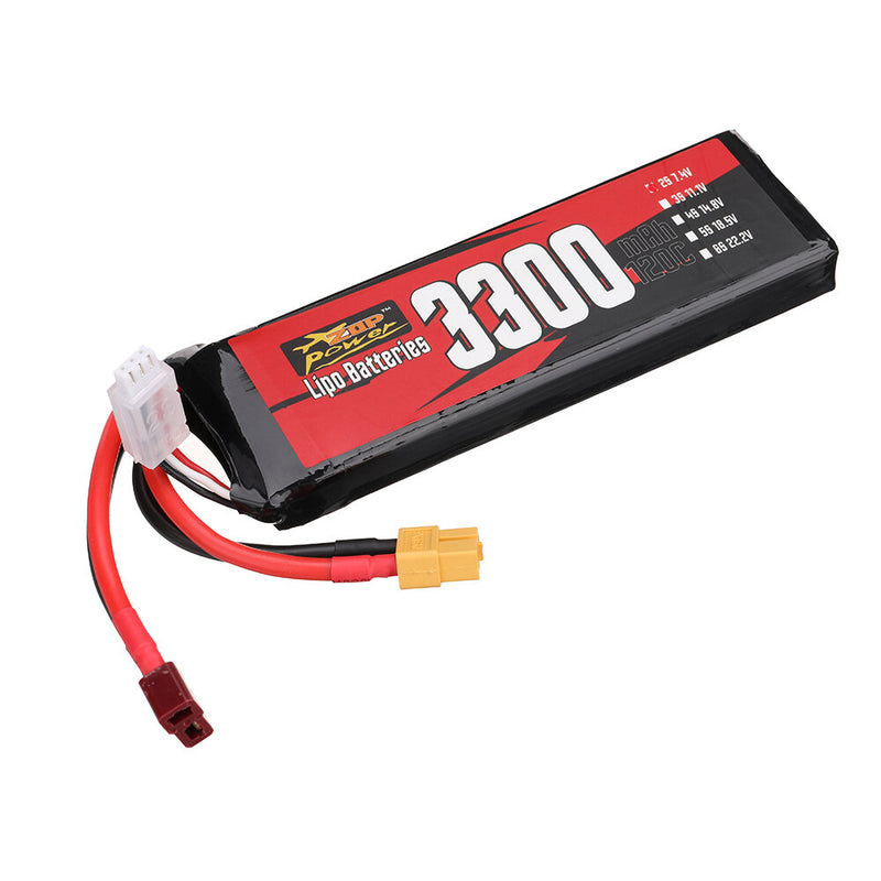 ZOP Power 2S 7.4V 3300mAh 120C 17.09Wh LiPo Battery XT60 Plug for RC Car