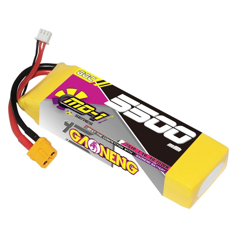 Gaoneng GNB 7.4V 5500mAh 60C 2S LiPo Battery T Plug / XT60 Plug for 1/10 and 1/8 scale RC Hobby Models RC Boat