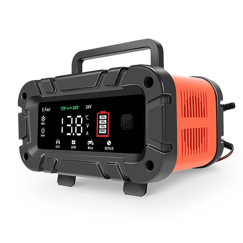 TK-700 12V 24V Battery Charger Repair Car Battery Charger Large Screen Multiple Modes for Car SUV Truck Boat Motorcycle