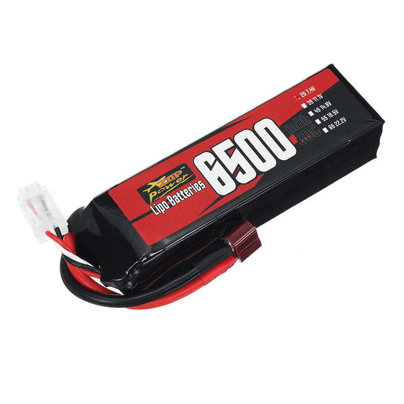 ZOP Power 2S 7.4V 6500mAh 30C 48.1Wh LiPo Battery T Plug for RC Car