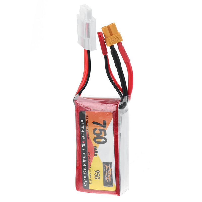 ZOP POWER 11.1V 750mAh 95C 3S LiPo Battery XT30 Plug for RC Drone