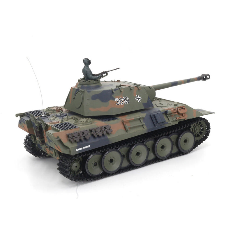 Heng Long 3819-1 7.0 1/16 2.4G Larger Germany Panther RC Tank Infrared Battle Launch Vehicles Models Smoke Sound Toys